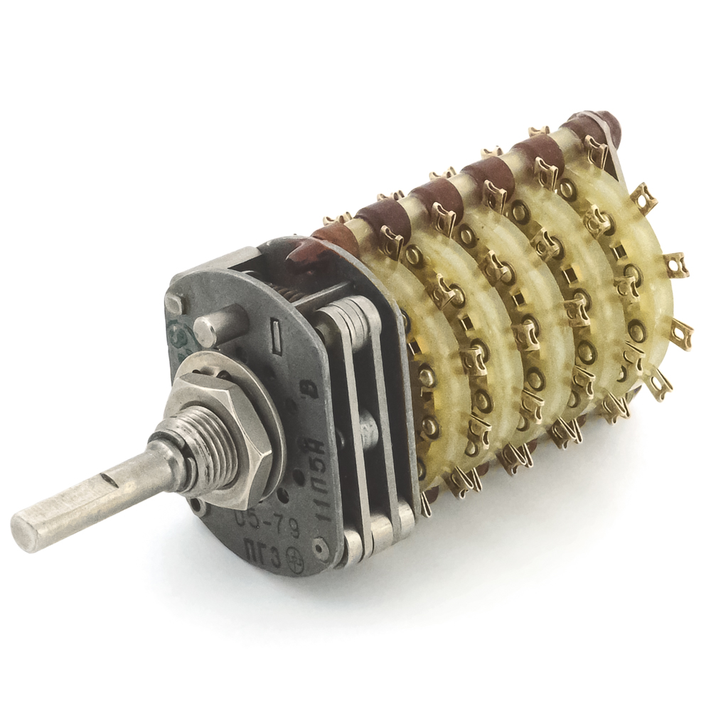 ПГ3-11П5НВ 11 положений 5 направлений 0,5A(Ампер) 250V(Вольт) вал ВС-3 (сплошной с прямой лыской) Переключатель галетный. ОЮ0.360.048ТУ, фото