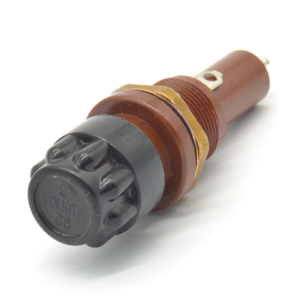 ДВП8 Держатель вставки плавкой (предохранителя) 8х50mm, на панель, карболит, фото