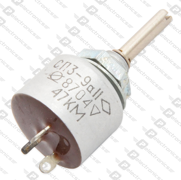 СП3-9а 0,5W(Ватт) 47kΩ(кОм)±20%-А, ВС2-20 сплошной с шлицем Резистор переменный (потенциометр)., фото