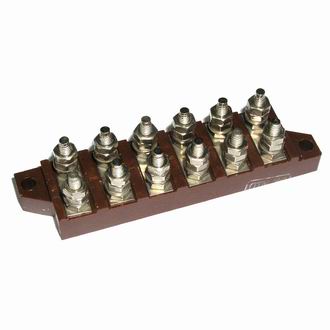 3ПС21-6 6 пар, 2 ряда, 12 контактов, шаг 13mm, 20A(Ампер) 600V(Вольт) Плата соединительная, карболит ГОСТ 28821-90., фото