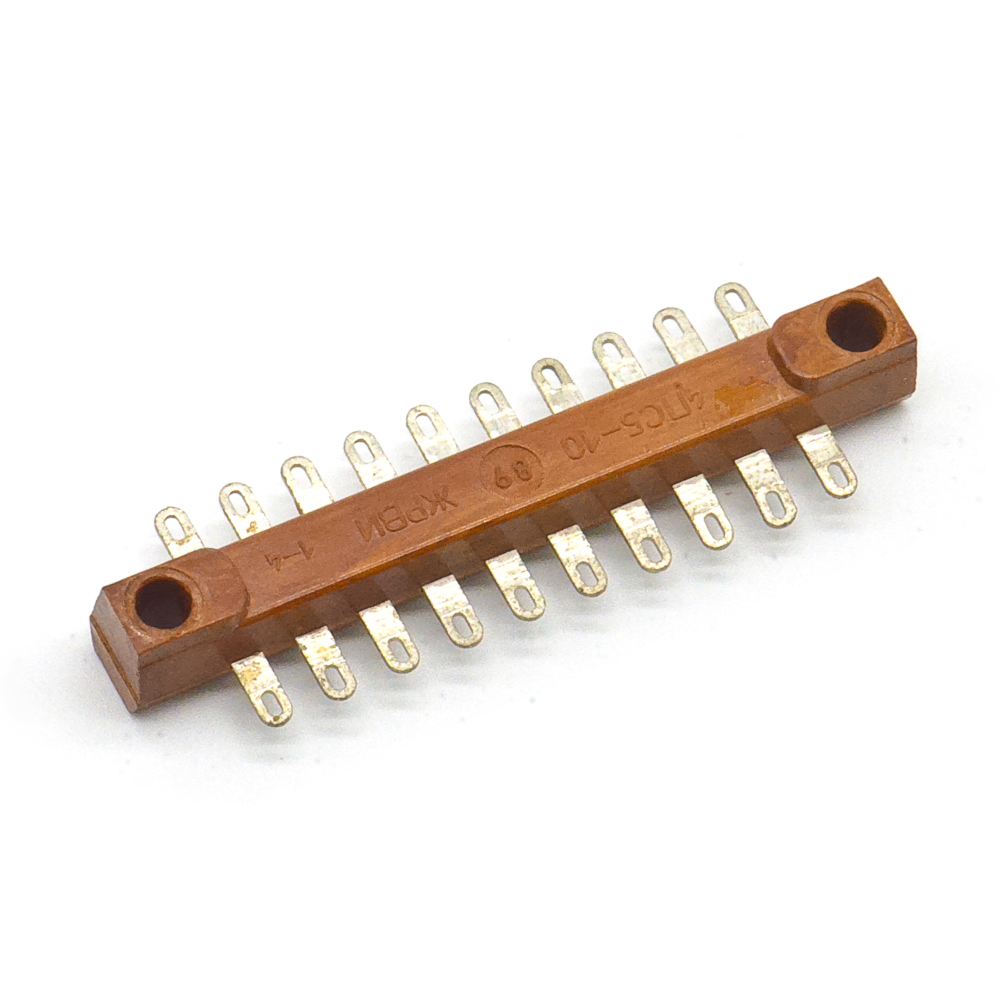 4ПС5-10 10 пар, 2 ряда, 20 контактов, шаг 5mm, 5A(Ампер) 250V(Вольт) Плата соединительная, карболит ГОСТ 28821-90., фото