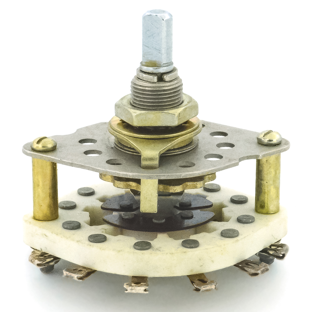 ПГК-5П2Н-К 5 положений 2 направления 3A(Ампер) 350V(Вольт) вал ВС-3 (сплошной с прямой лыской) Переключатель галетный, АГ0.360.204ТУ , фото