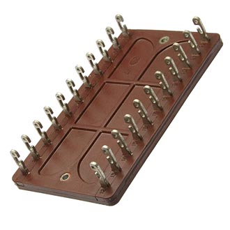 3ПМ20-11 11 пар, 2ряда, 22 контакта, шаг 9mm, 5A(Ампер) 1000V(Вольт) Плата монтажная, карболит ГОСТ 28821-90., фото