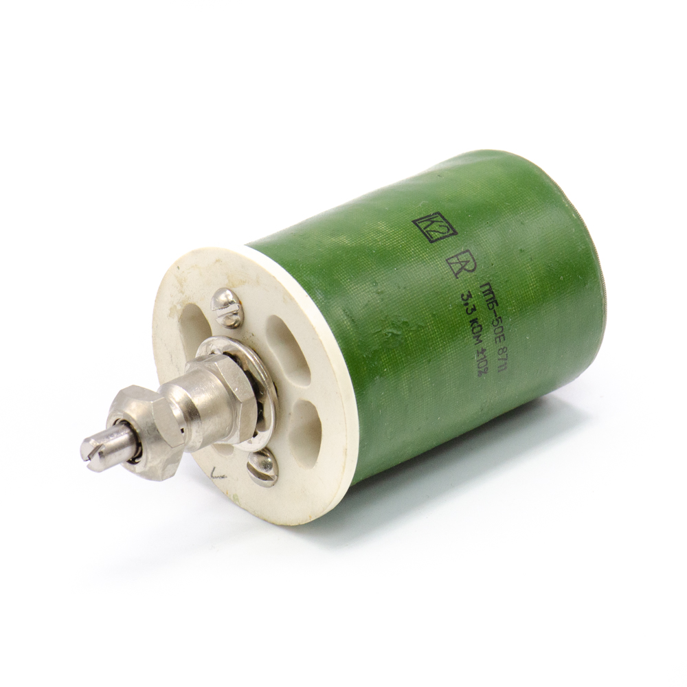 ППБ-50Е 50W(Ватт) 3,3kΩ(кОм)-А±10%, Е-ВС2(под шлиц) Резистор переменный (потенциометр), фото