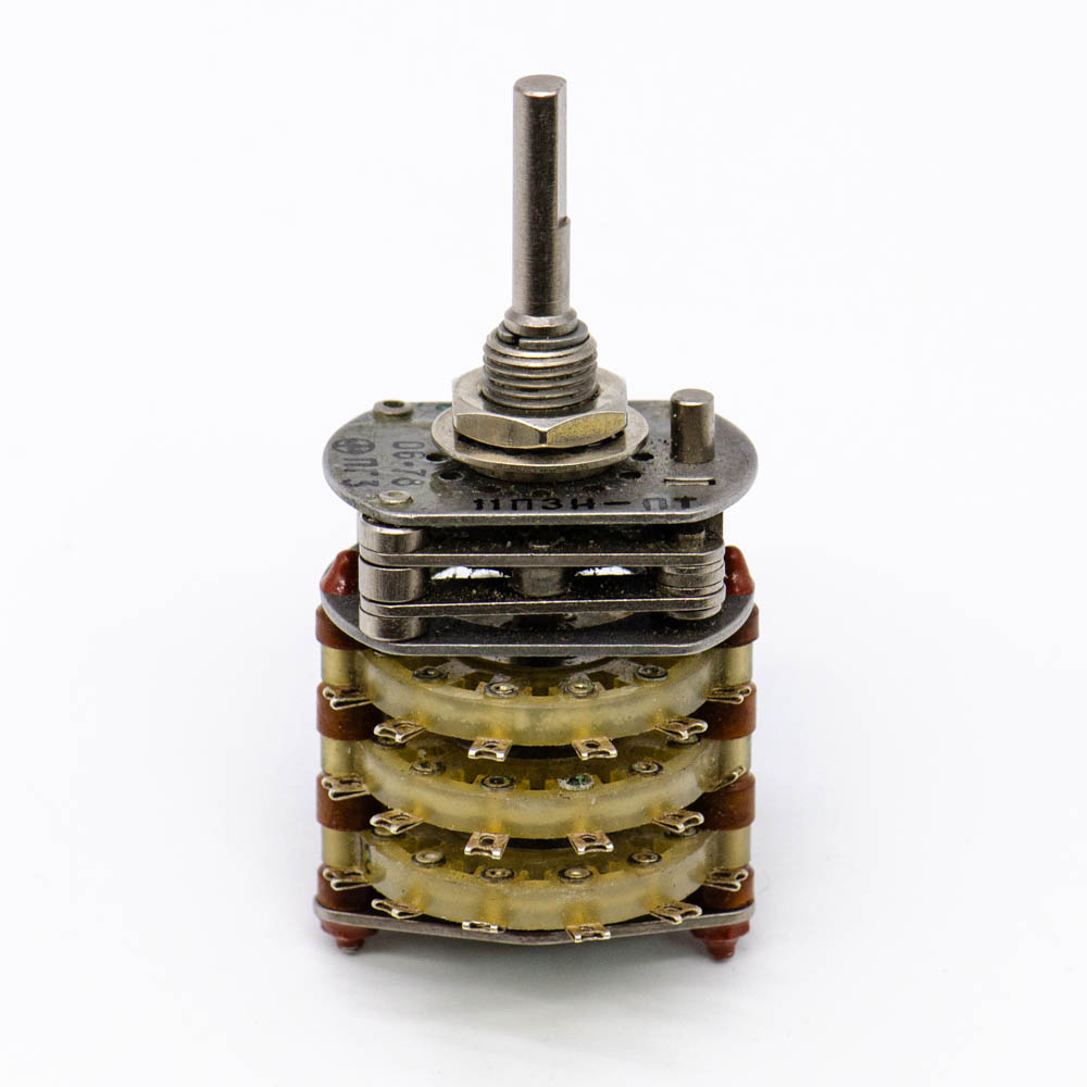 ПГ3-11П3Н-ПТ 11 положений 3 направления 0,5A(Ампер) 250V(Вольт) вал ВС-3 (сплошной с прямой лыской) Переключатель галетный, ОЮ0.360.048ТУ, фото