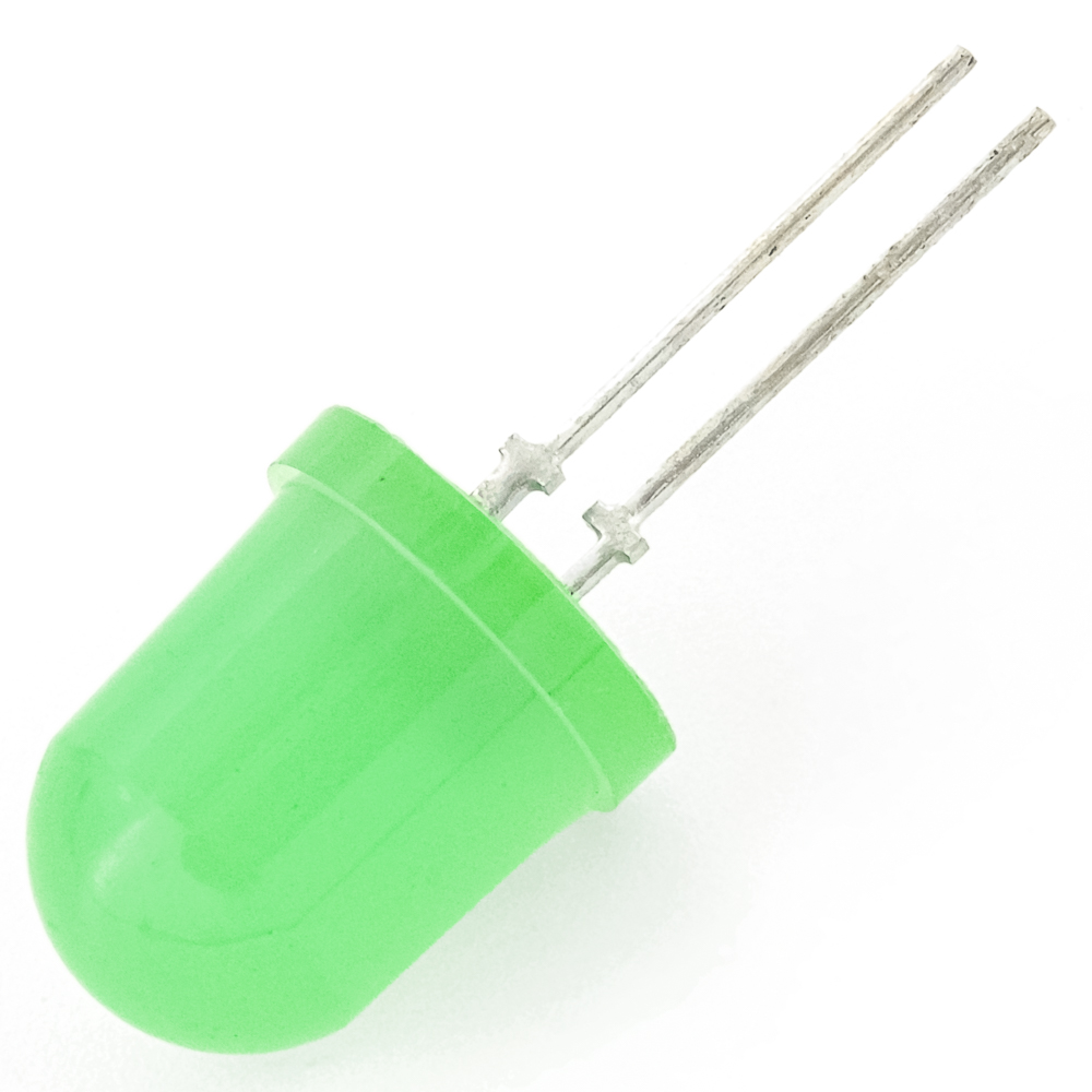КИПД35А-Л Светодиод выводной зеленый Ø 10mm 2,4V(Вольт) 20mA(Миллиампер) 1mCd(Милликандел) 60градусов, АДБК.432220.311 ТУ, фото