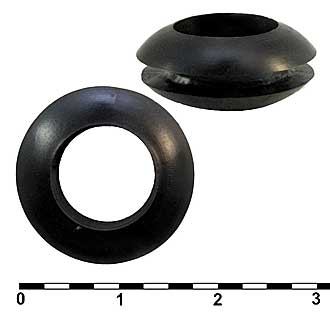 Втулка 10х16х12х7.5х2 проходная черная, резина EPDM, Ruichi , фото