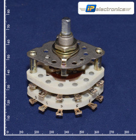 ПГК-5П4Н-К8Ш 5 положений 4 направления 3A(Ампер) 350V(Вольт) вал ВС-3 (сплошной с прямой лыской) Переключатель галетный, УС0.360.059ТУ , фото