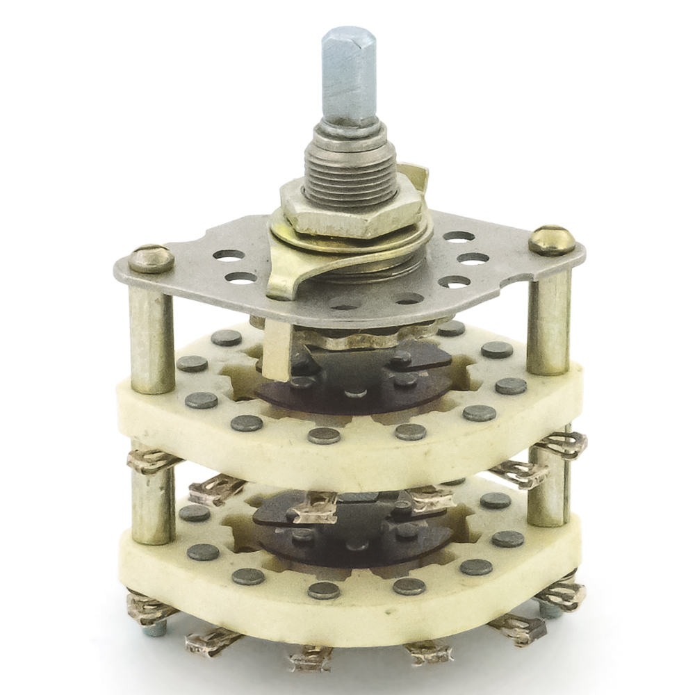 ПГК-4П4Н-К13Ш 4 положения 4 направления 3A(Ампер) 350V(Вольт) вал ВС-3 (сплошной с прямой лыской) Переключатель галетный, УС0.360.059ТУ , фото