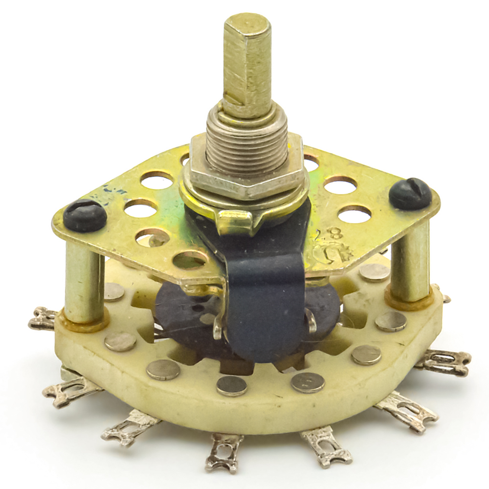 ПГК-5П2Н-А 5 положений 2 направления 3A(Ампер) 350V(Вольт) вал ВС-3 (сплошной с прямой лыской) Переключатель галетный, АГ0.360.204ТУ, фото