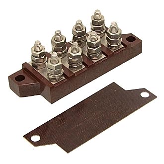 3ПС21-4 4 пары, 2 ряда, 8 контактов, шаг 13mm, 20A(Ампер) 600V(Вольт) Плата соединительная, карболит ГОСТ 28821-90., фото