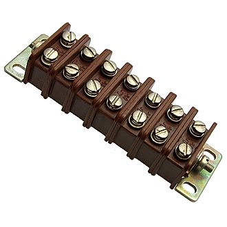 ПС16-14 14 контактов, шаг 9,5mm, 10A(Ампер) 600V(Вольт) Плата соединительная, карболит ГОСТ 28821-90, фото