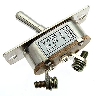 В-45М on-off, 35A(Ампер) 27V(Вольт) Тумблер однополюсный, винт, аналог, RUICHI., фото
