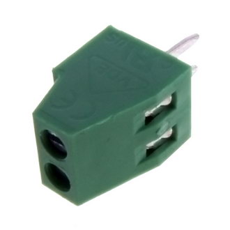 DG308-2.54-02P-14-00A(H) 6A(Ампер) 150V(Вольт) 2 контакта шаг 2,54mm, 1 ряд контактов Клеммник винтовой, на плату, DEGSON, фото