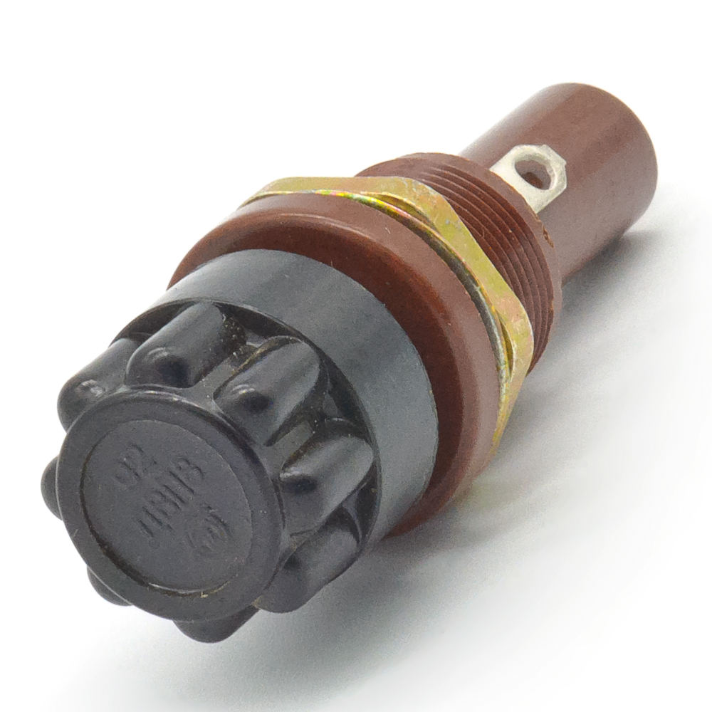 ДВП8 Держатель вставки плавкой (предохранителя) 8х50mm, на панель, карболит, 1992,, фото