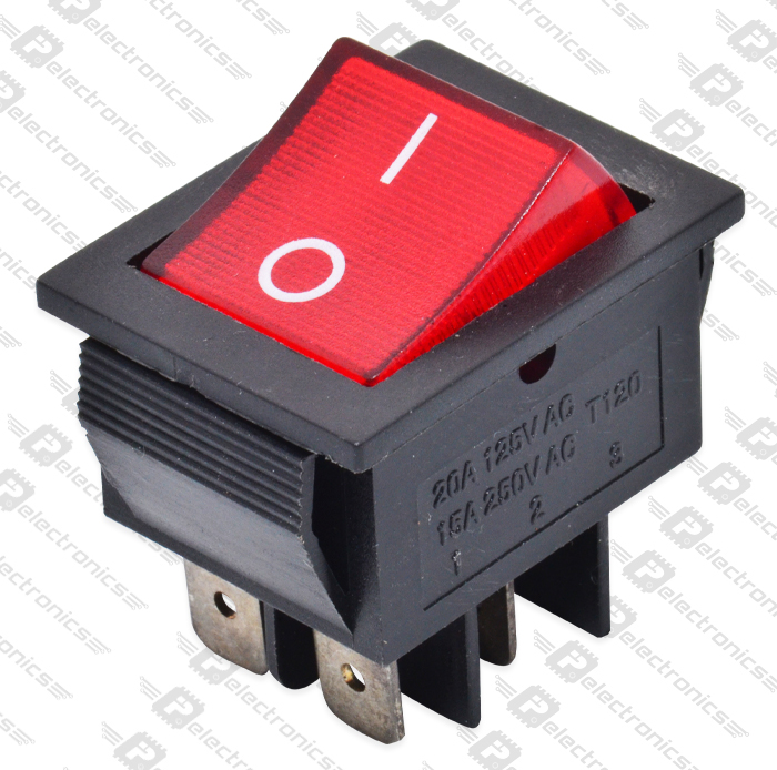 KCD4-101-4PN (IRS-201-6C) on-off, 16A 250V Переключатель клавишный, фото