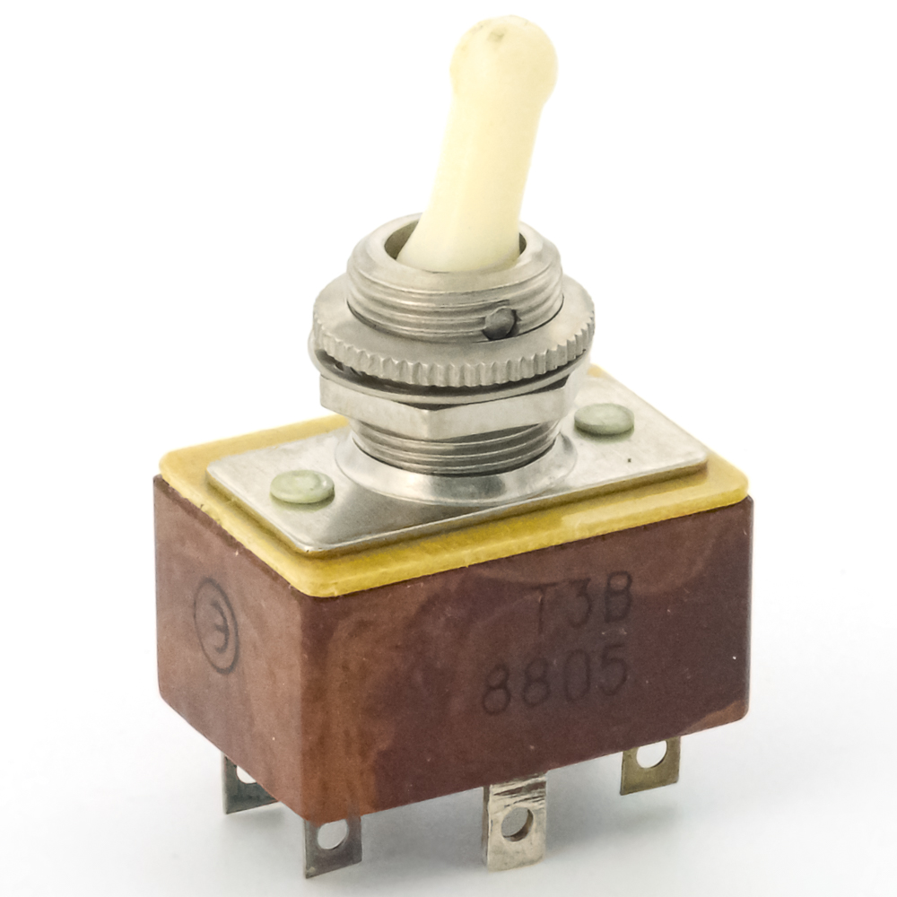 Т3-В on-on, 6A(Ампер) 250V(Вольт) Тумблер двухполюсный, пайка, ВР0.360.007 ТУ, фото