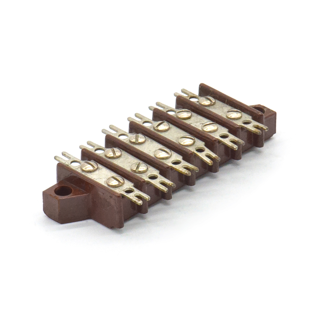 Уценка 3ПС17-6 6 пар, 2 ряда, 12 контактов, шаг 11mm, 5A(Ампер) 1000V(Вольт) Плата соединительная, карболит ГОСТ 28821-90., фото