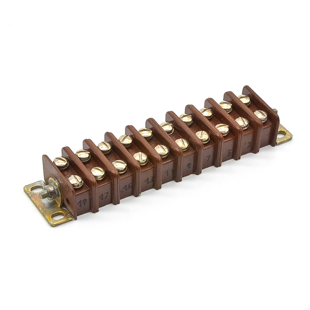 3ПС19-20 20 контактов, шаг 9,5mm, 10A(Ампер) 600V(Вольт) Плата соединительная, карболит ГОСТ 28821-90., фото