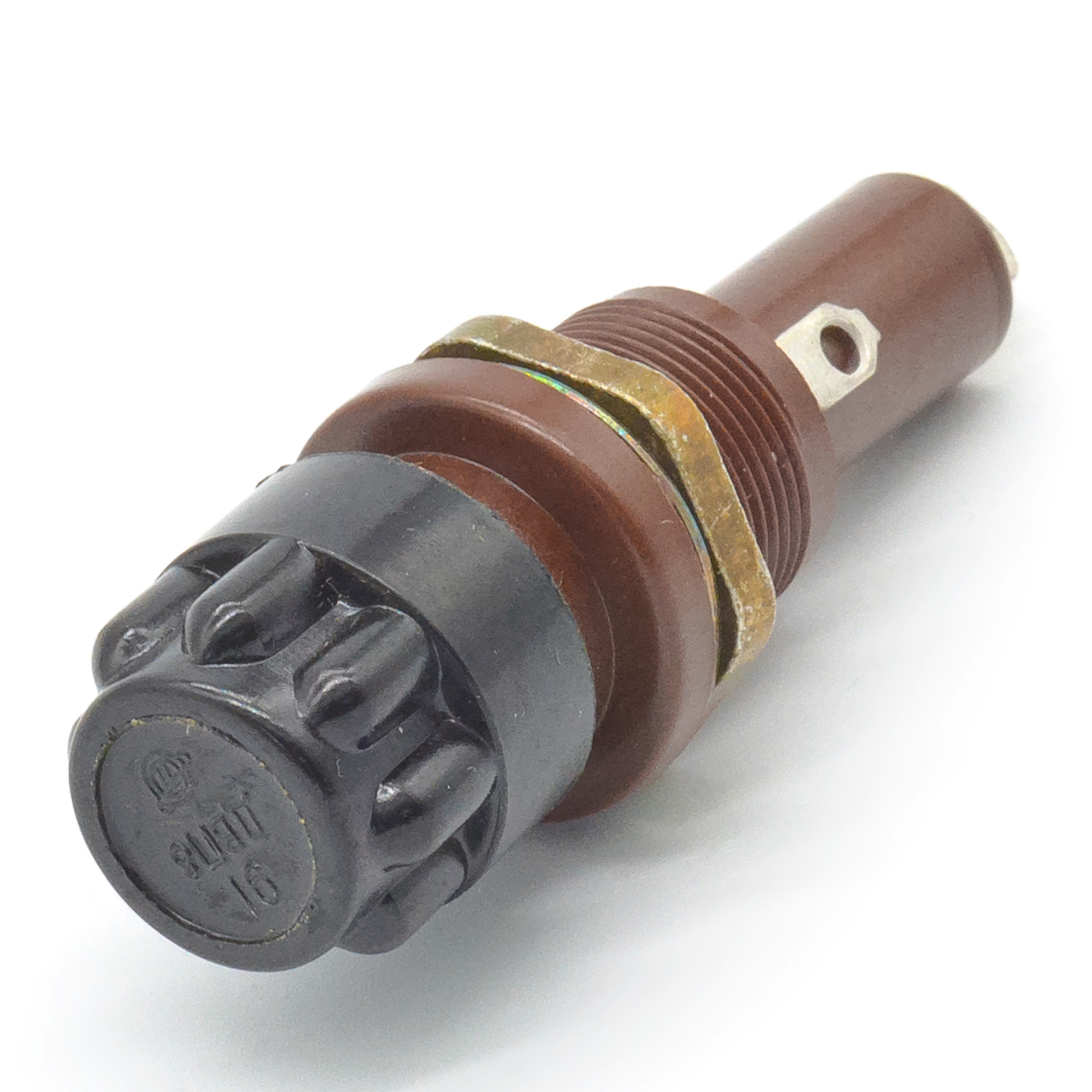 ДВП8 Держатель вставки плавкой (предохранителя) 8х50mm, на панель, карболит, "5", фото