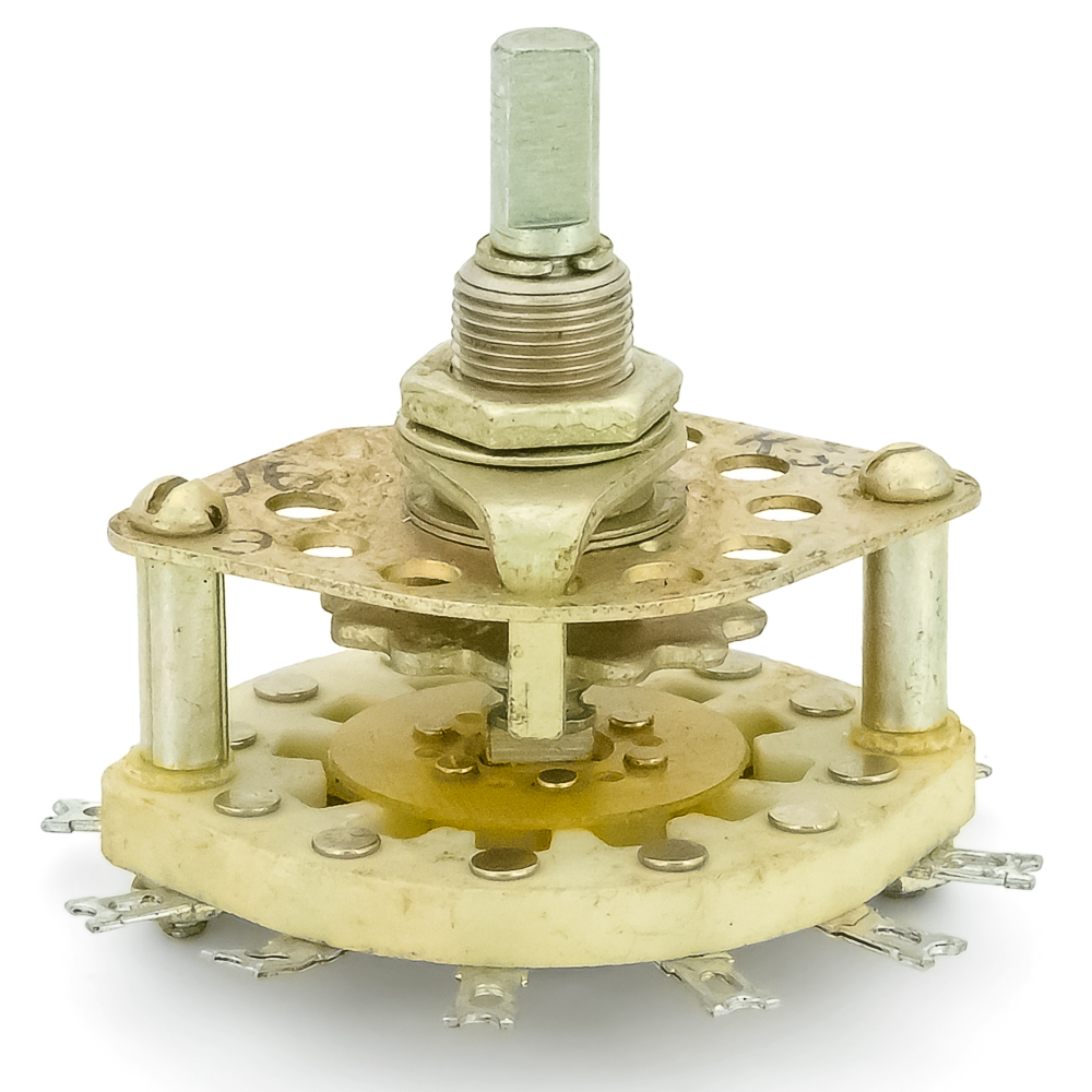 ПГК-5П2Н-А 5 положений 2 направления 3A(Ампер) 350V(Вольт) вал ВС-3 (сплошной с прямой лыской) Переключатель галетный, УС0.360.059ТУ , фото