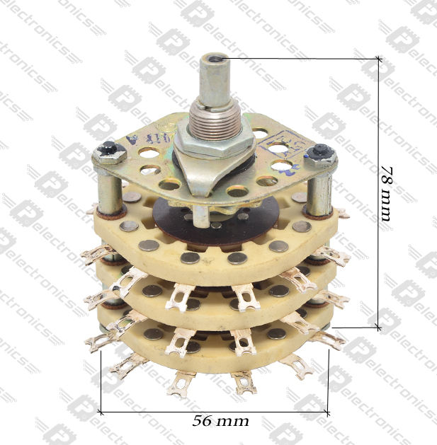 ПГК-5П6Н-8 5 положений 6 направлений 3A(Ампер) 350V(Вольт) вал ОС-6 (гладкий с конической лыской с резьбой) Переключатель галетный, АГ0.360.204ТУ , фото