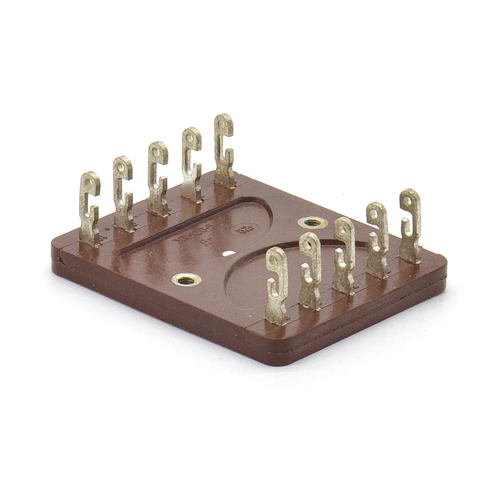 3ПМ20-5 5 пар, 2 ряда, 10 контактов, шаг 9mm, 5A(Ампер) 1000V(Вольт) Плата монтажная, карболит ГОСТ 28821-90., фото