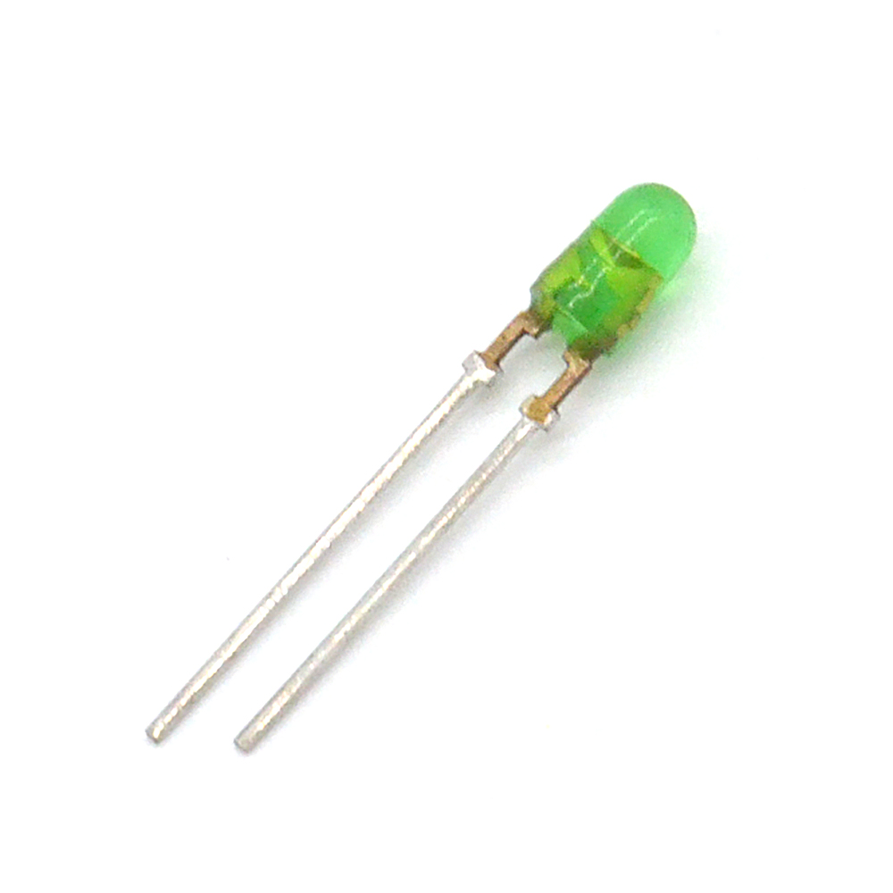 КИПД24Б-Л Светодиод выводной зеленый Ø 3mm 2,8V(Вольт) 10mA(Миллиампер) 2,5mCd(Милликандел) 50градусов, АДБК.432220.773ТУ, фото