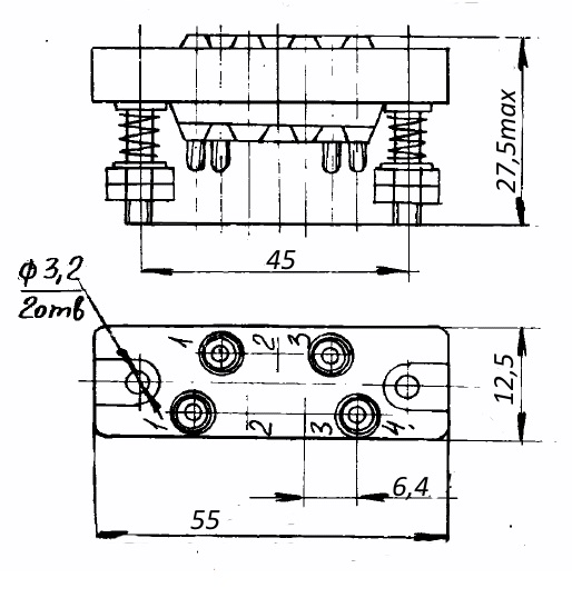 РП10-11Л-П-О Розетка с ловителем, пластмасса, 1998г, фото