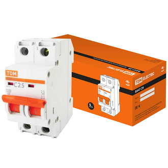 ВА47-29 2Р 25A(Ампер) 230VAC(Вольт) 4,5кА х-ка С Автоматический выключатель, фото