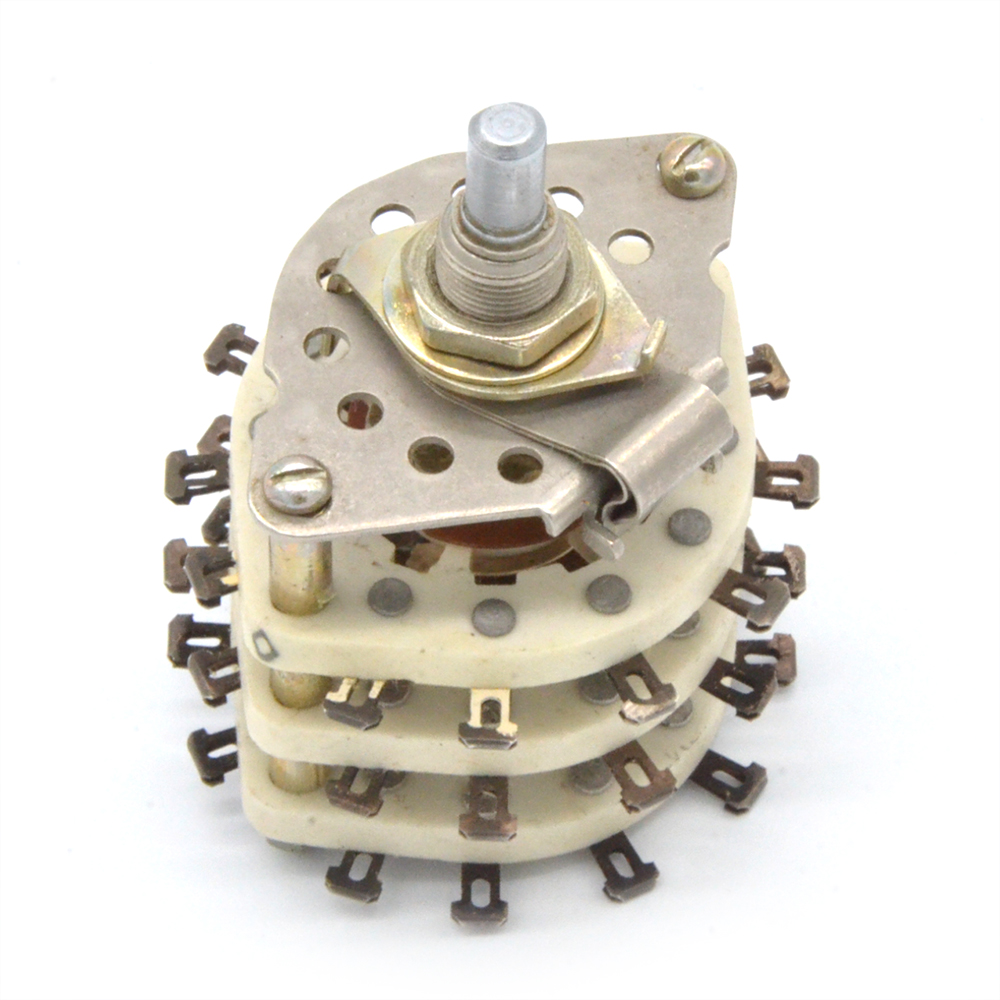 ПГК-6П6Н-К8 6 положений 6 направлений 3A(Ампер) 350V(Вольт) вал ВС-3 (сплошной с прямой лыской) Переключатель галетный, УС0.360.059ТУ , фото